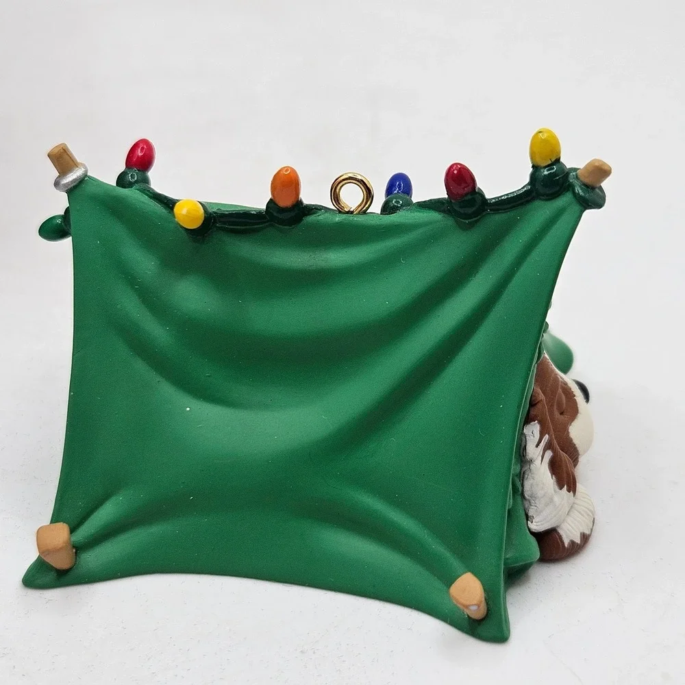 VTG Hallmark 1996 Pup-Tenting Keepsake Ornament Sleeping Puppy Dog Camping